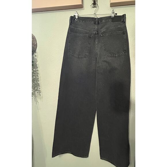 NEW Madewell Superwide-Leg Jeans kingswood Black Wash Size 28 Minimalist - Picture 5 of 8